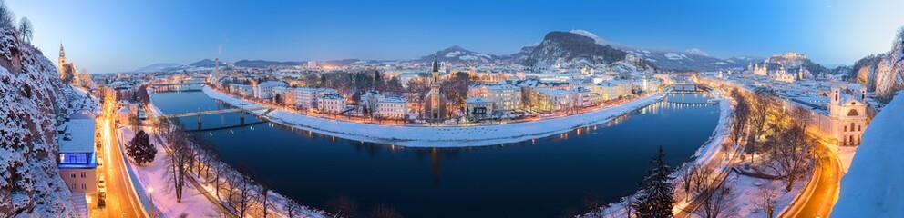 Panorama Salzburg im Winter