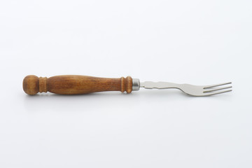Fototapeta premium Wooden-handled dessert fork