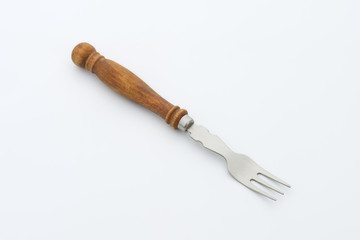 Wooden-handled dessert fork