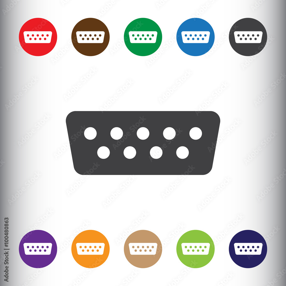 Poster vga connector cable icon for web and mobile