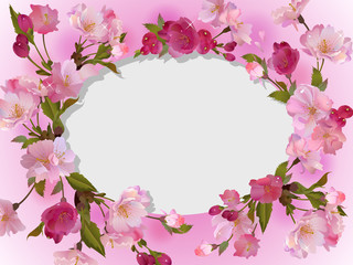 Spring flowers horizontal background