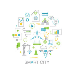 Smart city vector concept. 