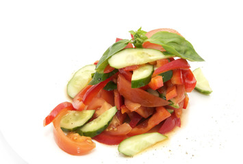 cabbage salad and vegetables in a restaurant