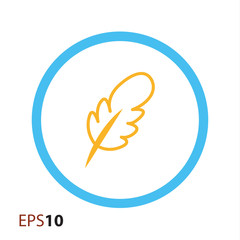 Old feather pen vector icon for web and mobile