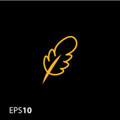 Old feather pen vector icon for web and mobile