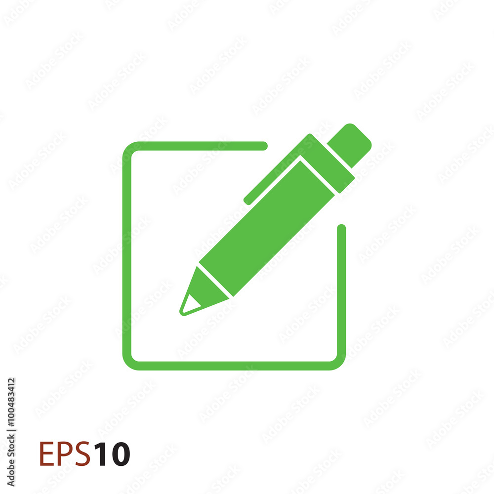 Poster paper and pen vector icon for web and mobile