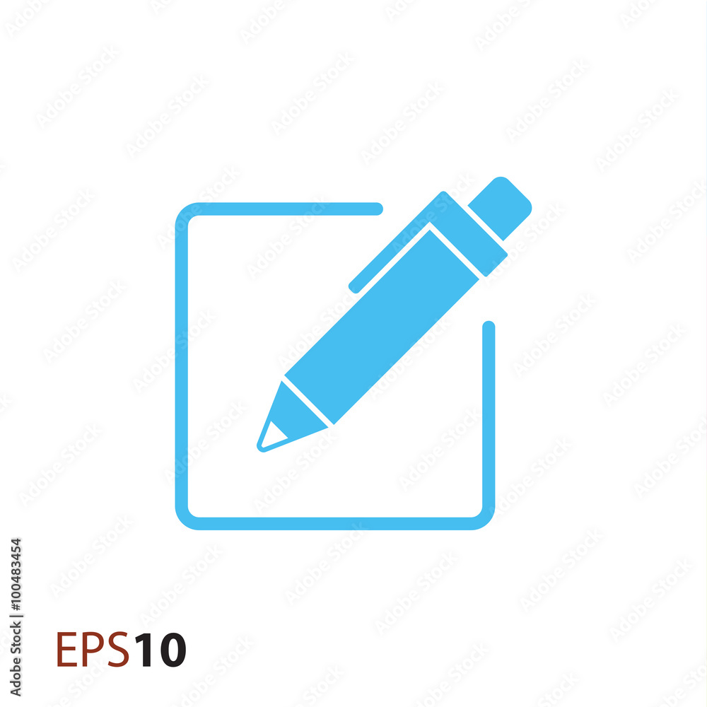Poster paper and pen vector icon for web and mobile