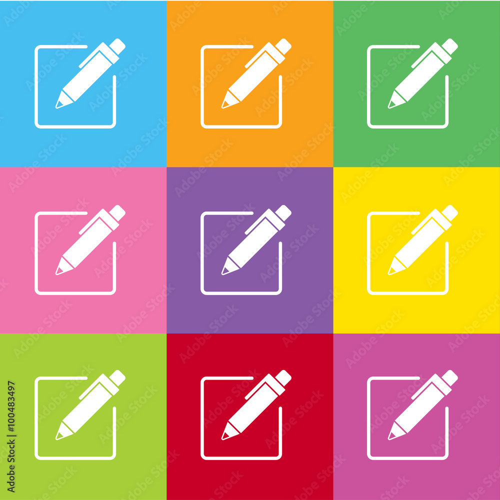 Poster paper and pen vector icon for web and mobile