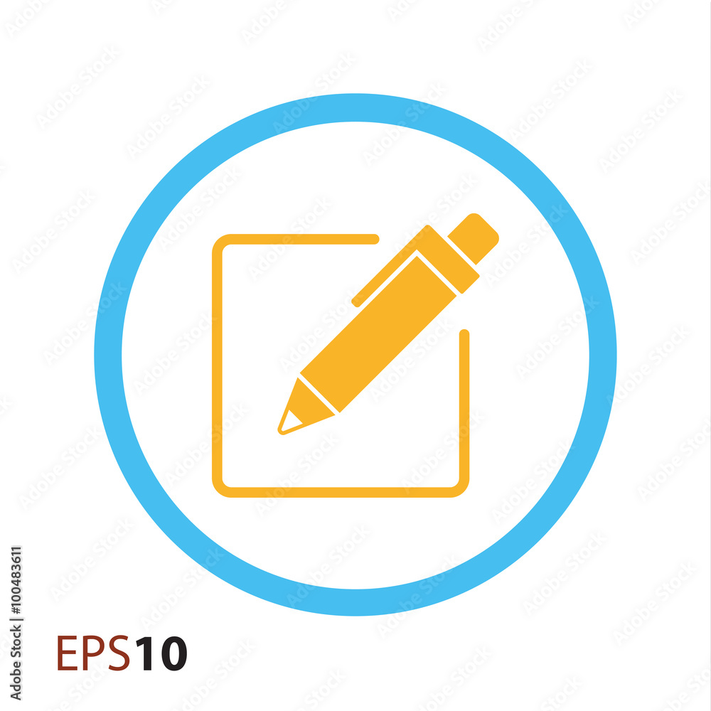 Poster paper and pen vector icon for web and mobile