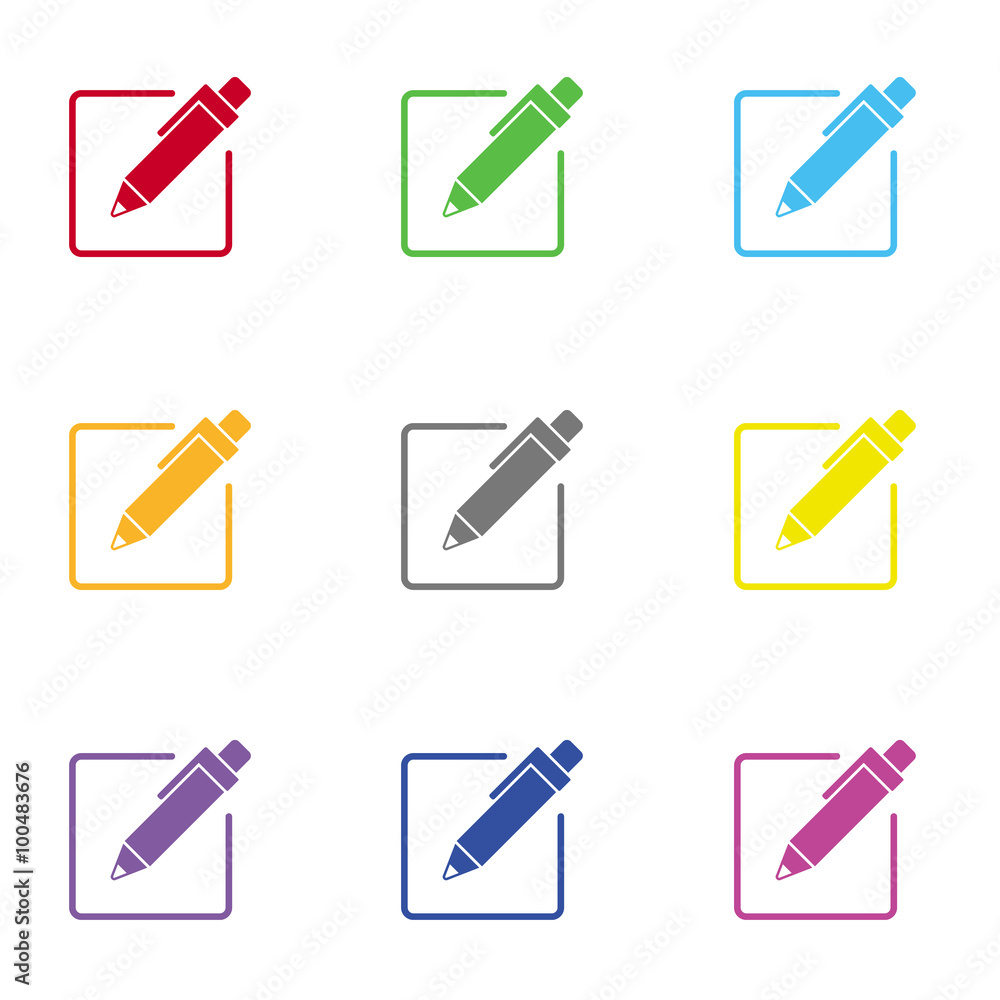 Poster paper and pen vector icon for web and mobile