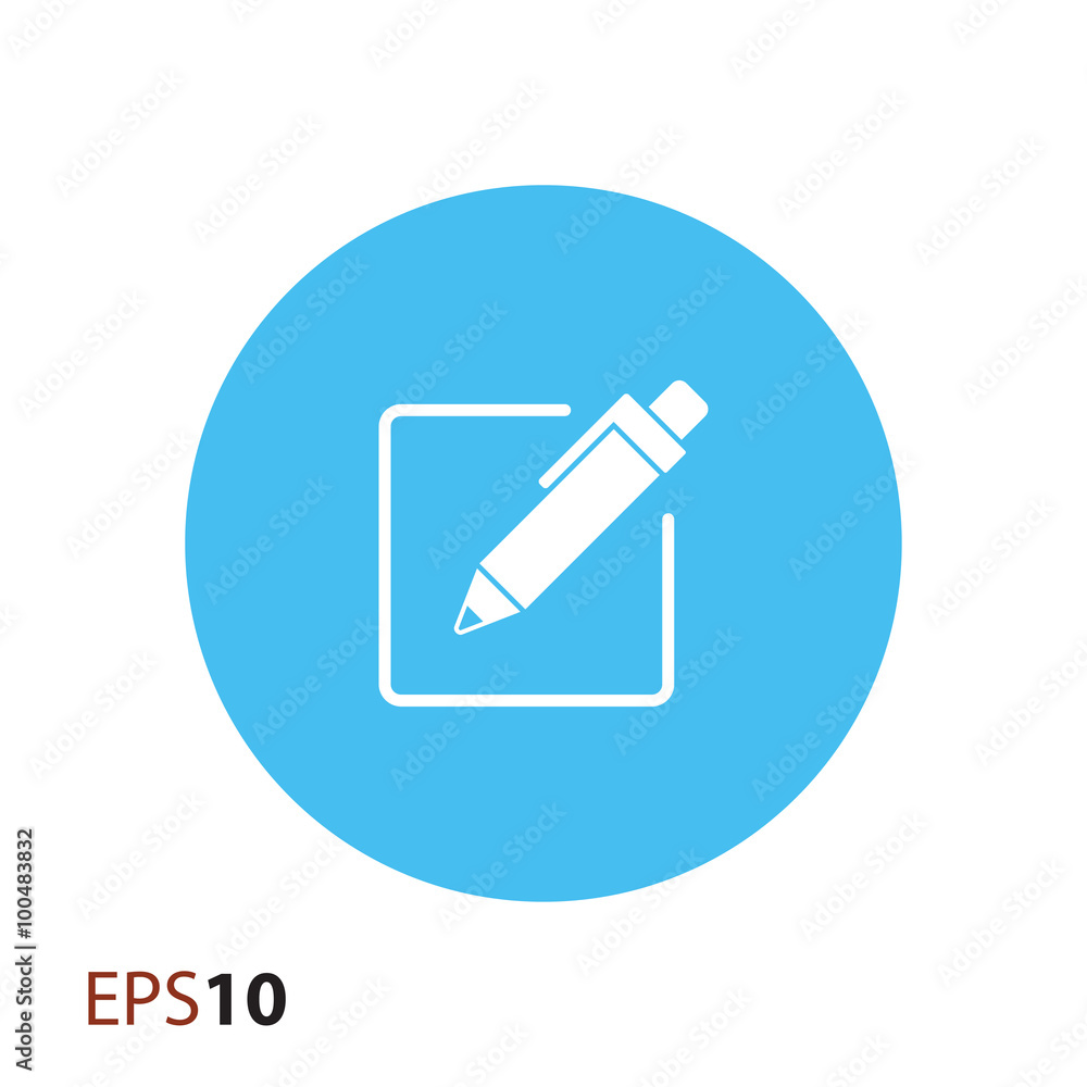 Poster paper and pen vector icon for web and mobile
