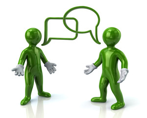 Fototapeta premium Two green men discussing