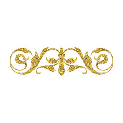 Gold glitter swirl, vintage ornament