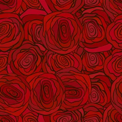 Door stickers Roses Red roses seamless pattern for valenine s day romantic wallpaper