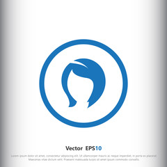 Beauty salon, woman hair style icon