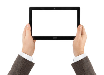 Hands with touchpad pc