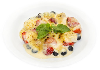 cream sauce on a white background in the restaurant