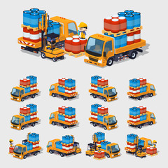 Cube World. Orange truck