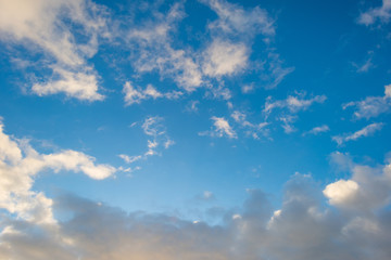 Clouds in a blue sky in winter

