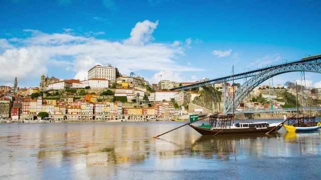 Traditional transport boats in Porto