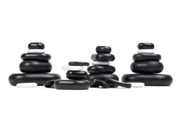 Obraz na płótnie Canvas isolated massage stones set
