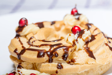 zeppola St. joseph with berries and caramel