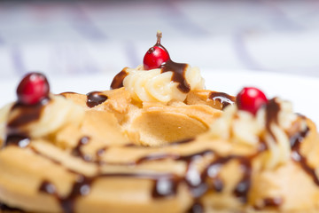 zeppola St. joseph with berries and caramel