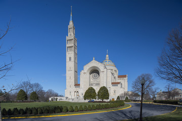 Fototapeta na wymiar Basilica of the National Shrine of the Immaculate Conception, Washington, D.C., USA - January 18, 2016