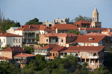 panorama gruzińskiego miasteczka Sighnaghi