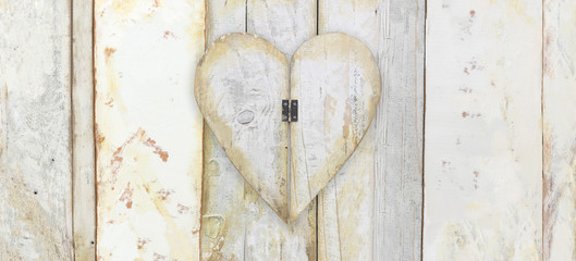 heart shape on wood planks grunge texture background