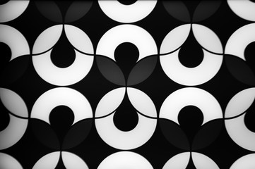Black and white abstract circles
