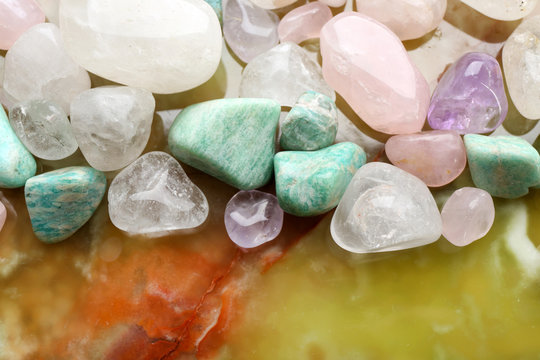 Semiprecious stones closeup