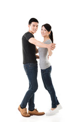 Asian couple dancing