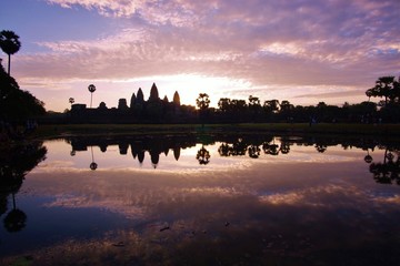 Sunrise over the temple of Angkor Wat in Siem Reap, Cambodia