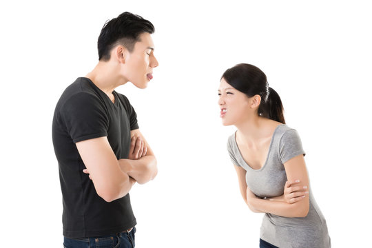 Asian couple argue