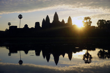 Sunrise over the temple of Angkor Wat in Siem Reap, Cambodia