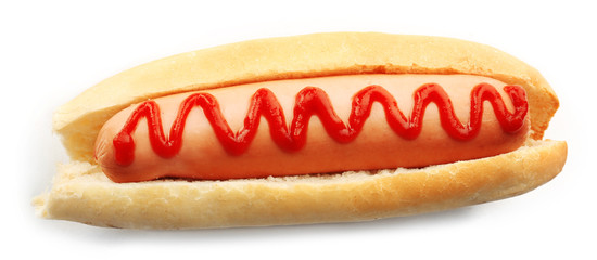 Tasty hotdog isolated on white background