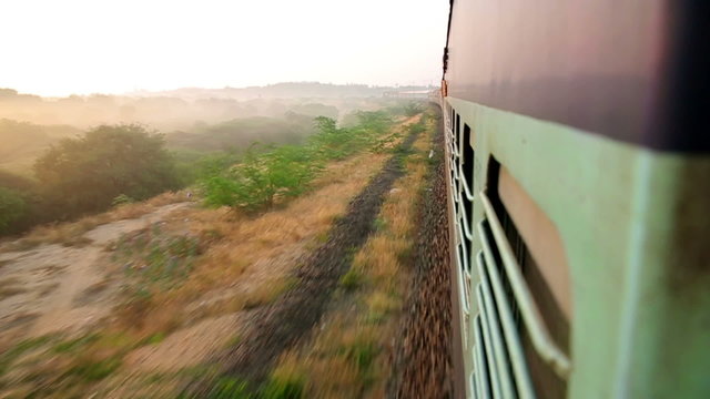 Scenic landscapes from train window