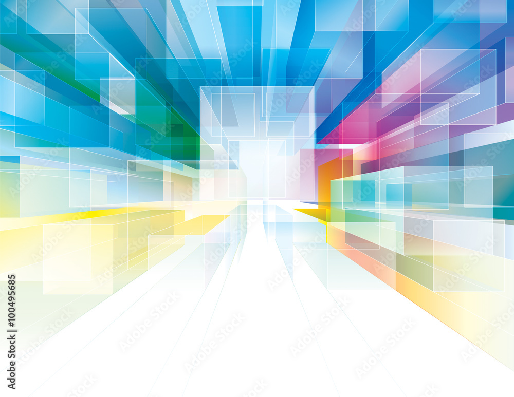 Aufkleber abstract polygonal cubes background suitable for interior or architecture.