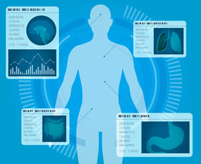 naizo029human body and info graphics, abstract interface, vector illustration