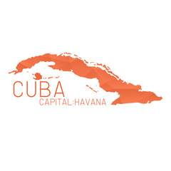 Cuba map geometric background texture