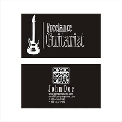 Business card template for elegant guitarist