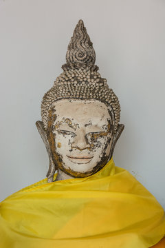 The image of Buddha at Chaiya Temple, The buddhist center of Sri