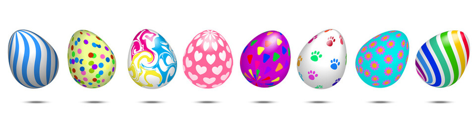 Colorful Easter eggs white background vector illustration