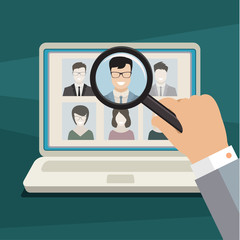 Concept of searching for professional stuff