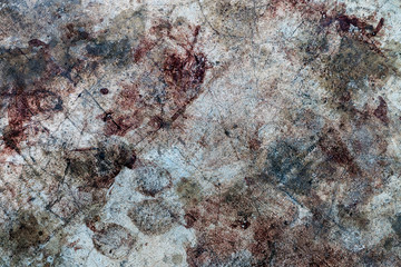Blood on concrete surface