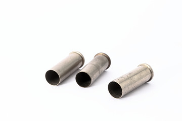 .38 special shell casings isolated on white background