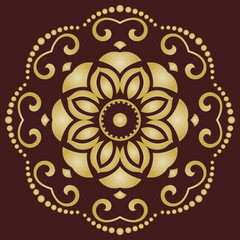 Floral ornament. Seamless abstract pattern with fine golden ornament