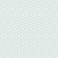 Seamless white ornament with light blue background. Modern stylish geometric pattern with repeating elements