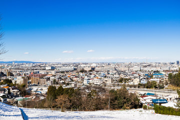 雪化粧した住宅街